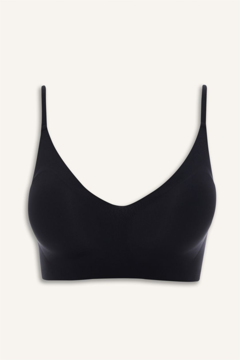 Kadın Siyah Çıkarılabilir Kap Çıkarılabilir Pedli Balensiz Görünmez Sütyen