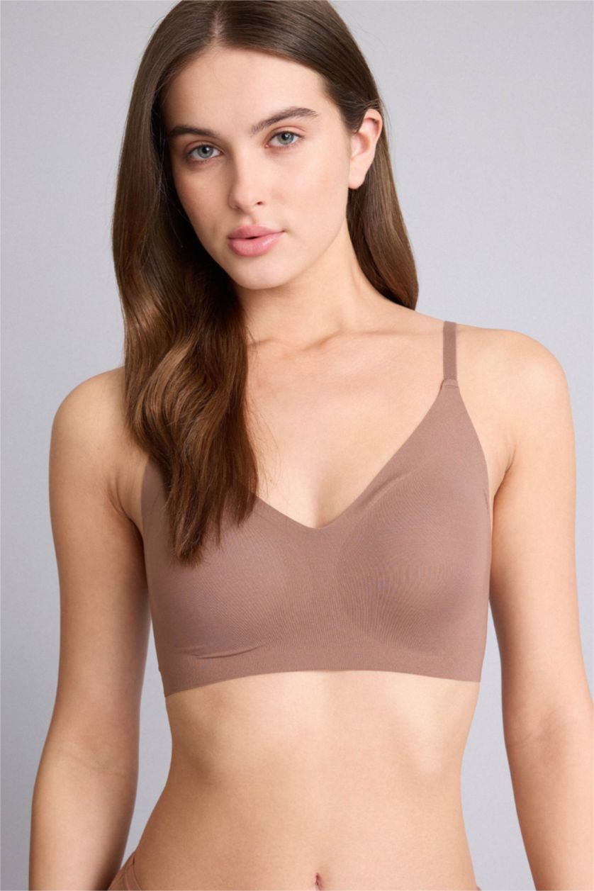 Женщины Светло коричневый Fall in Love Со съемными вкладышами Съемная подкладка без косточек бюстгальтер
