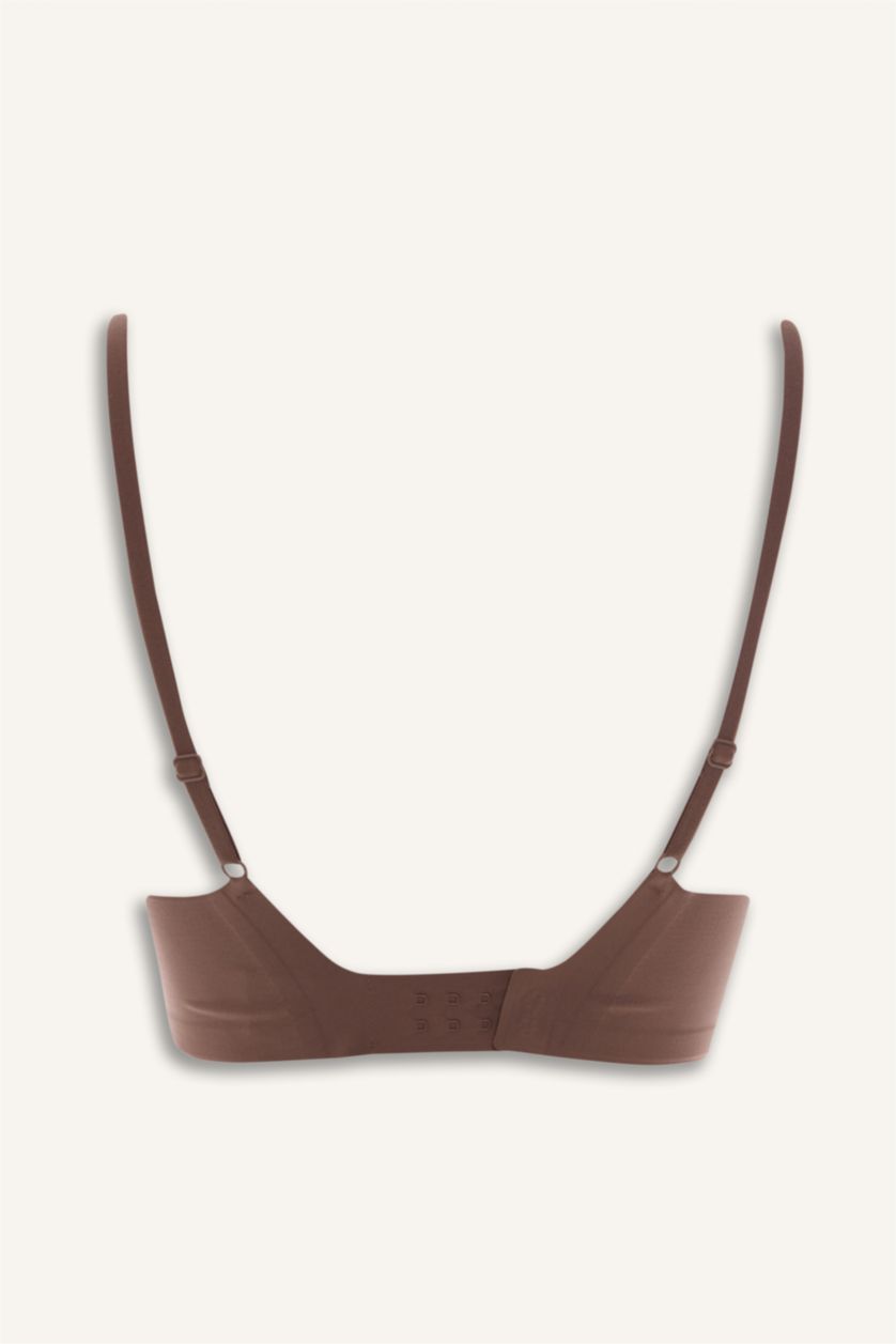 Kadın Açık Kahve Çıkarılabilir Kap Çıkarılabilir Pedli Balensiz Görünmez Sütyen