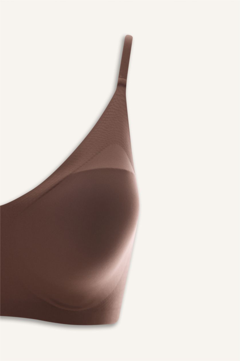 Kadın Açık Kahve Çıkarılabilir Kap Çıkarılabilir Pedli Balensiz Görünmez Sütyen