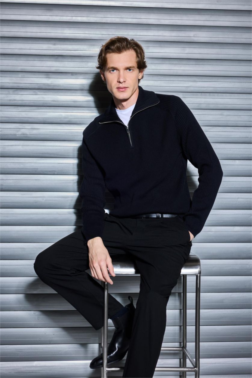 رجال كحلي Standard Fit Knitwear Pullover