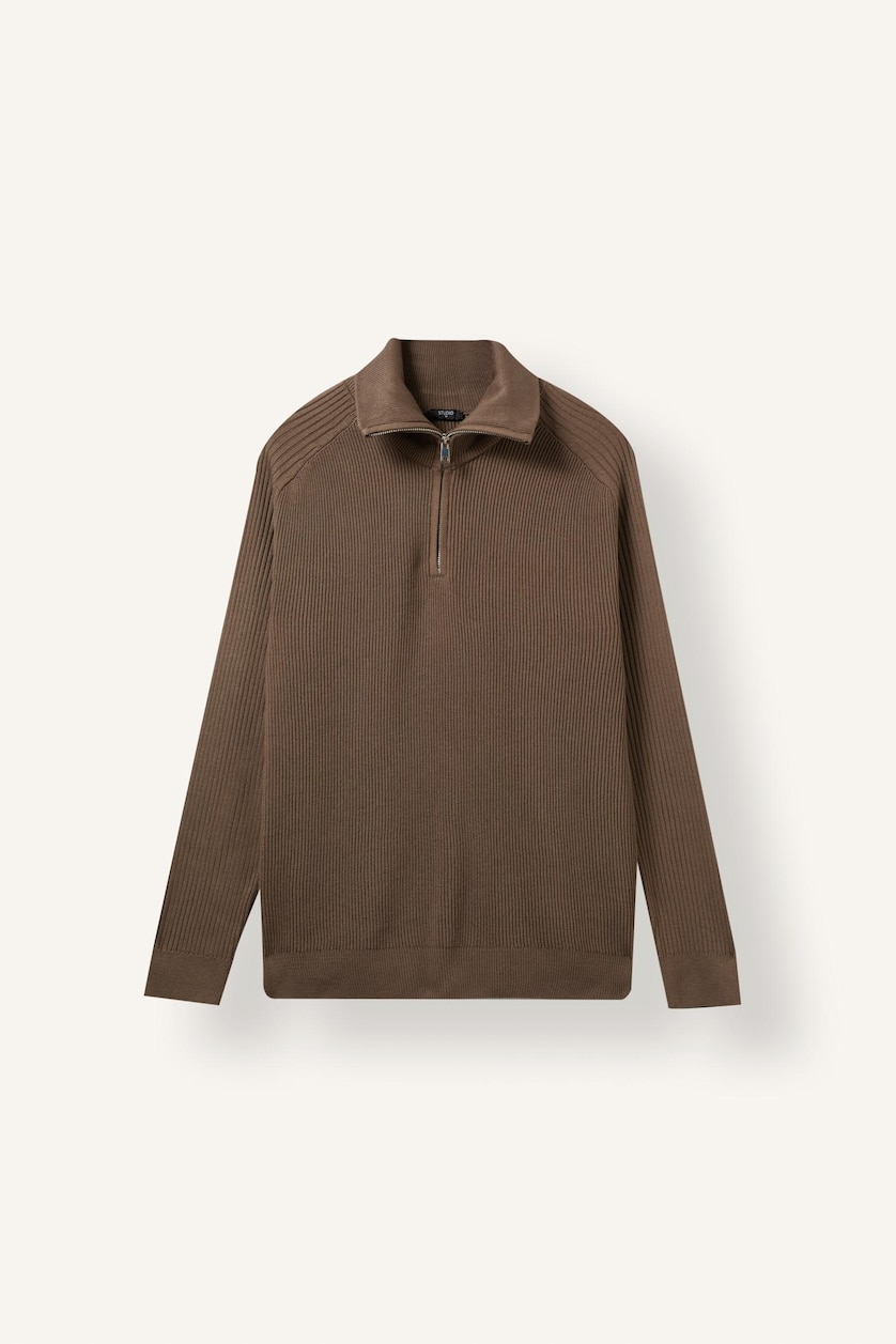 Man Khaki Standard Fit Knitwear Pullover
