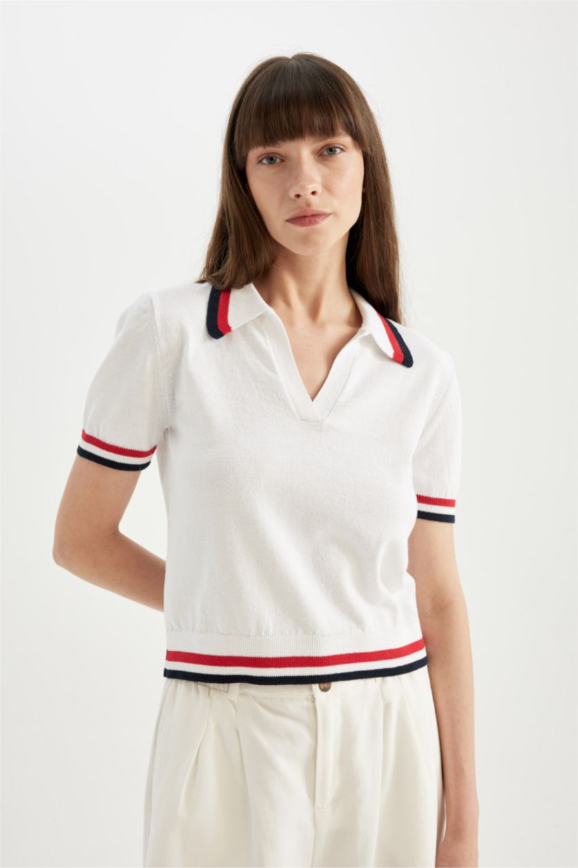 WOMAN Ecru Regular Fit Pullover