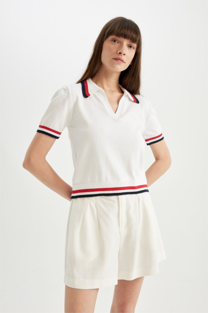 WOMAN Ecru Regular Fit Pullover