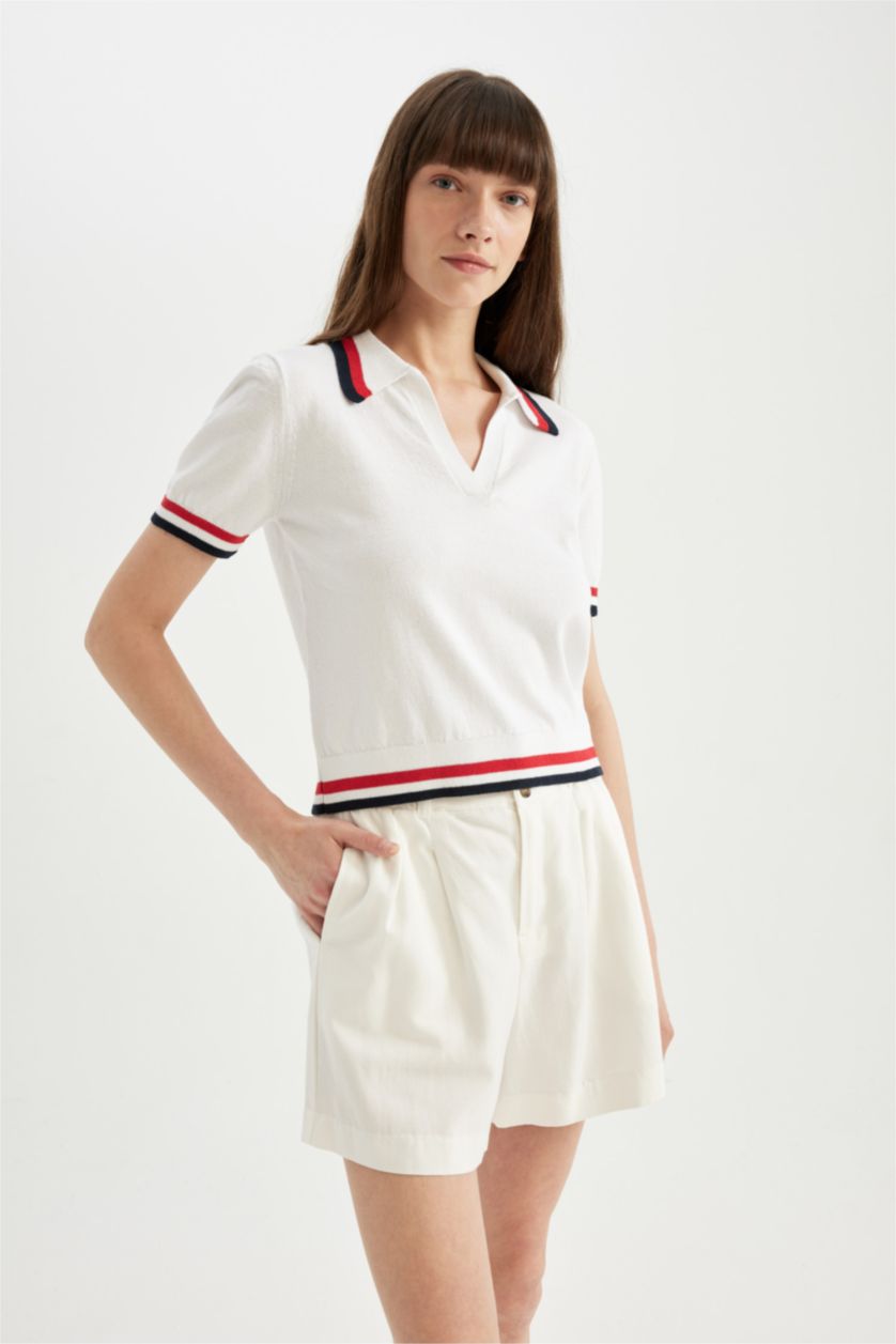 WOMAN Ecru Regular Fit Pullover