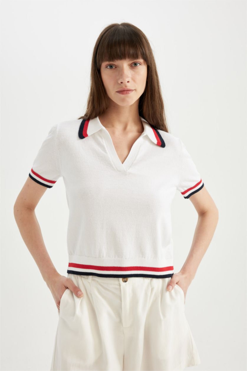 WOMAN Ecru Regular Fit Pullover