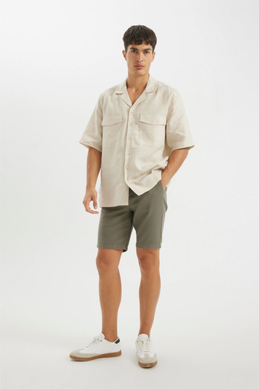 MAN Teak Cotton Bermuda Shorts