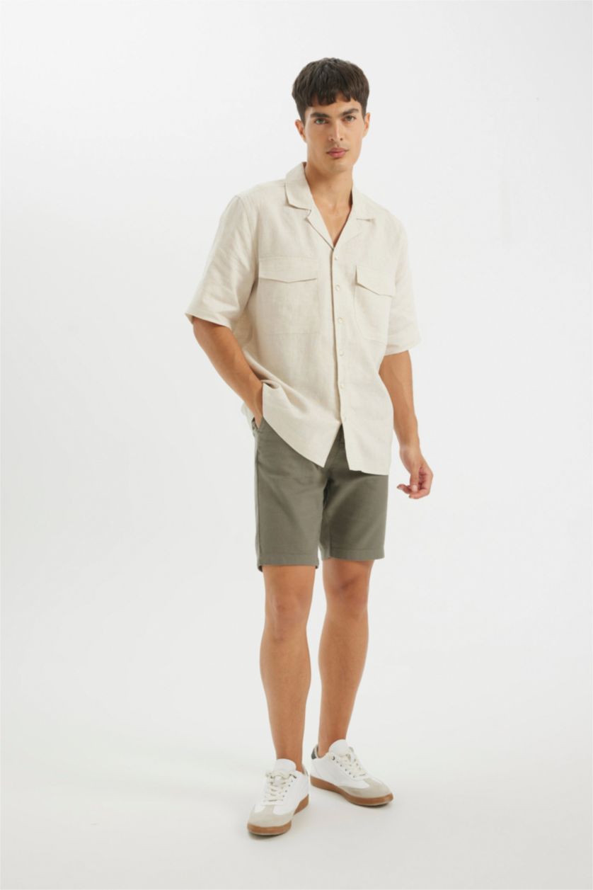MAN Teak Cotton Bermuda Shorts