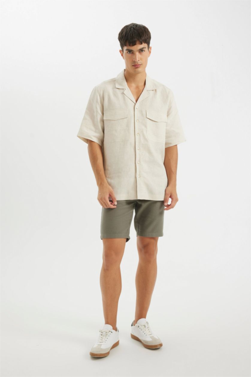MAN Teak Cotton Bermuda Shorts
