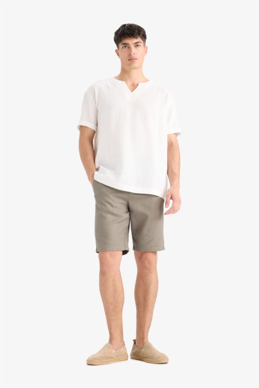 MAN Teak Cotton Bermuda Shorts