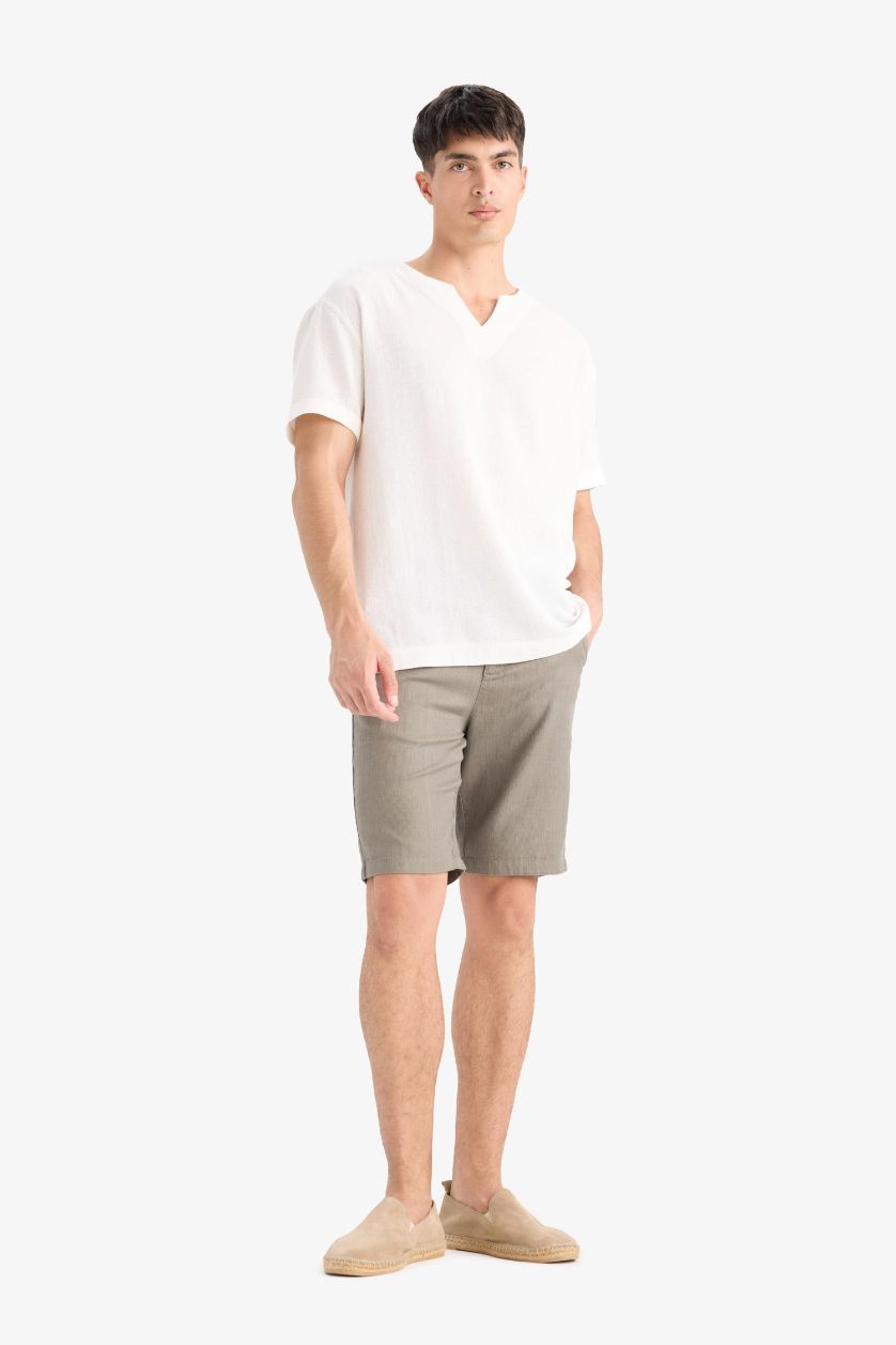 MAN Teak Cotton Bermuda Shorts