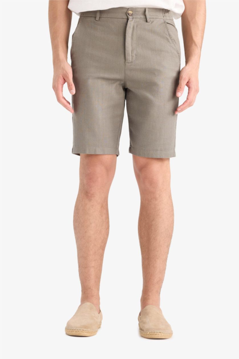 MAN Teak Cotton Bermuda Shorts