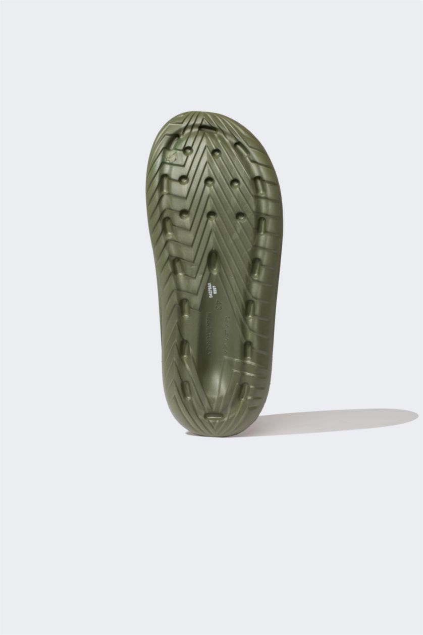 Man Khaki Man High Sole Slip On Slippers