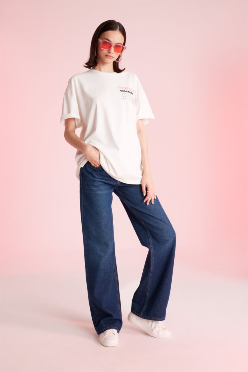 نساء أزرق غامق High Waist Trousers