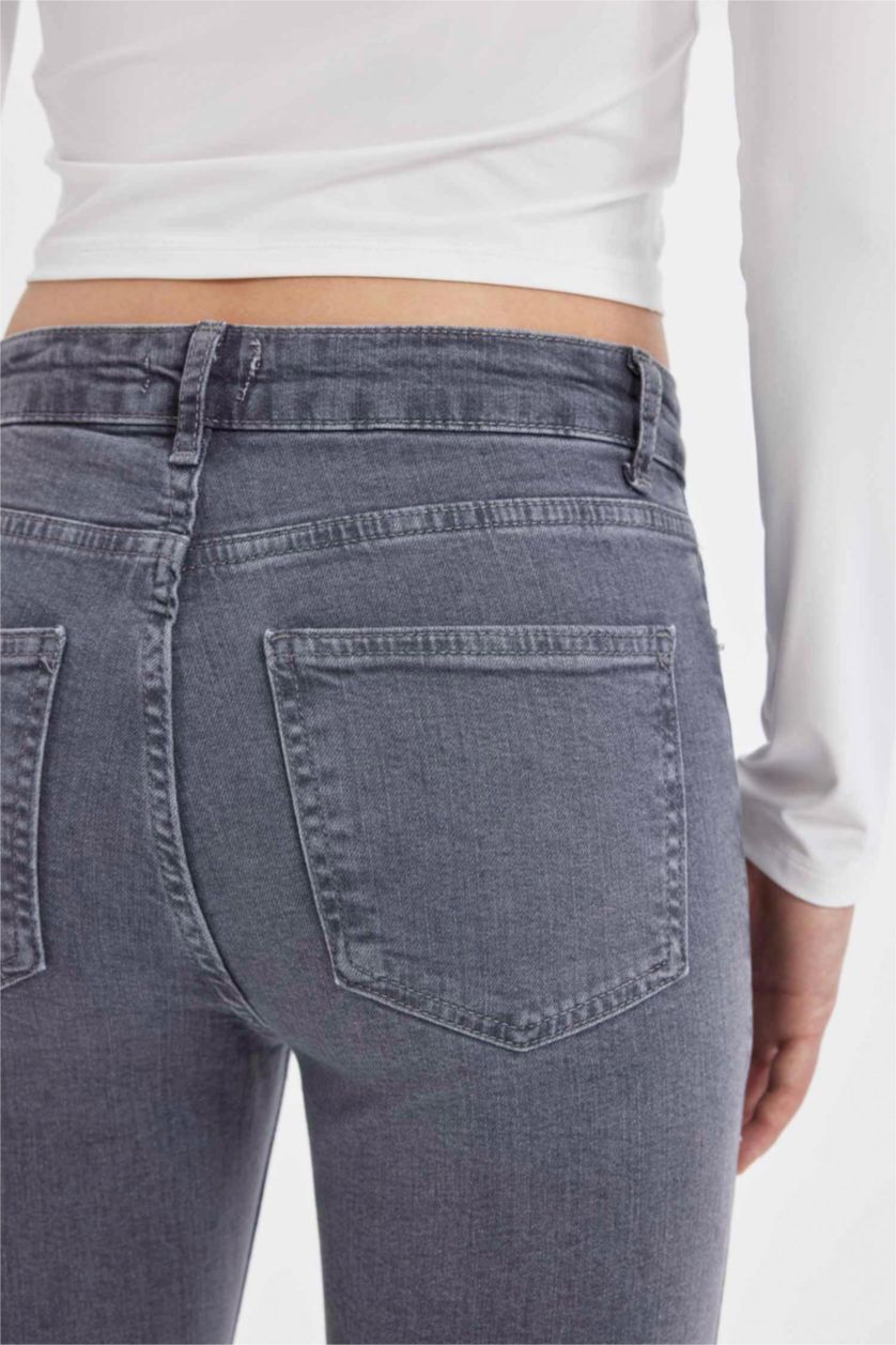 WOMAN Grey Mia Normal Waist Long Washed Jeans
