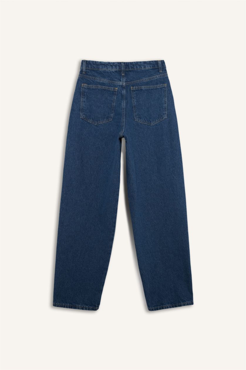 WOMAN Blue Carrot Fit High Waist Ankle Length Washed Jeans