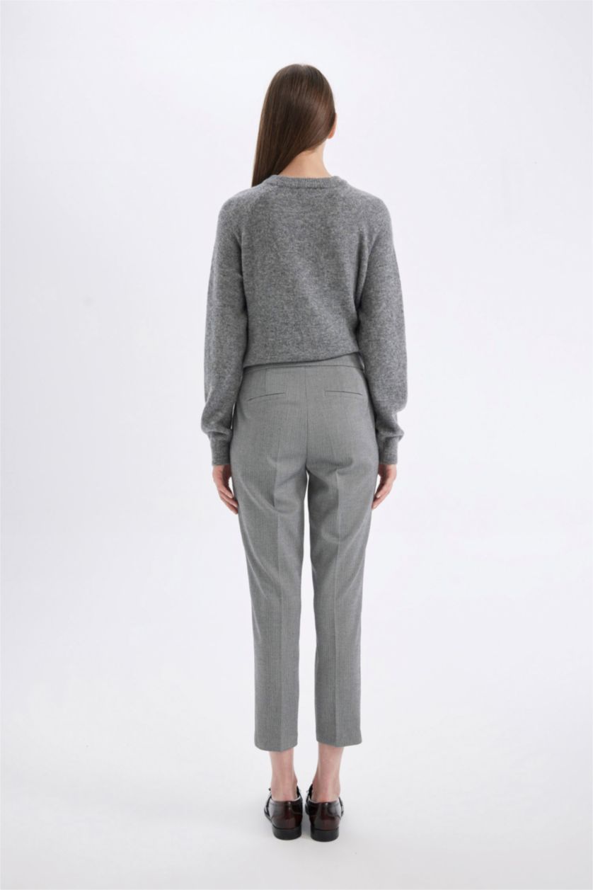 WOMAN Anthracite Melange Chino High Waist Straight Leg Trousers