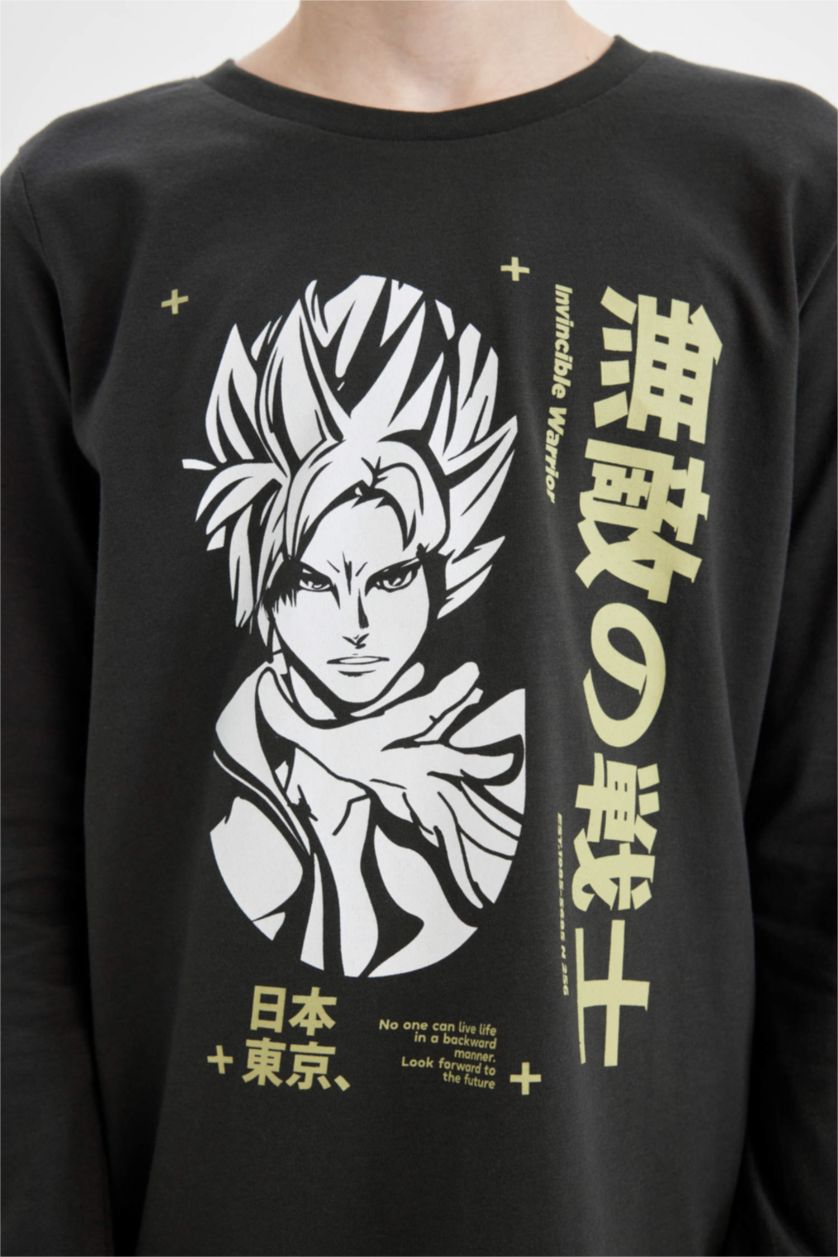 أولادي أنثرا طقم بيجاما اولادي مطبوع قصة عادية - قطعتين