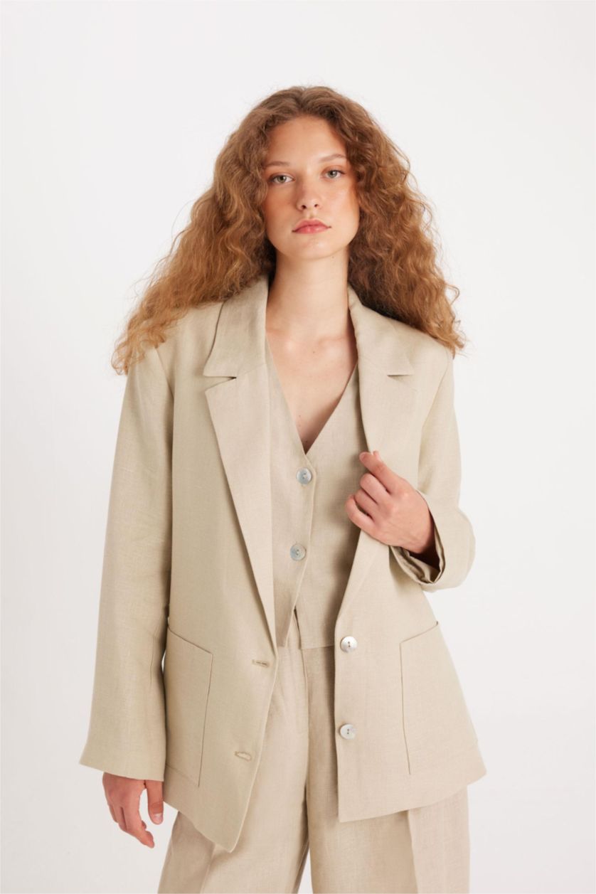 Woman Beige linen Blazer