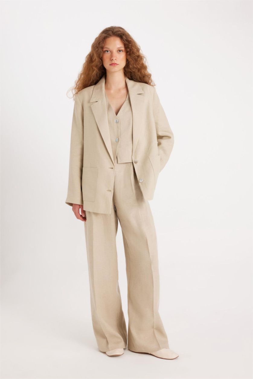 Woman Beige linen Blazer