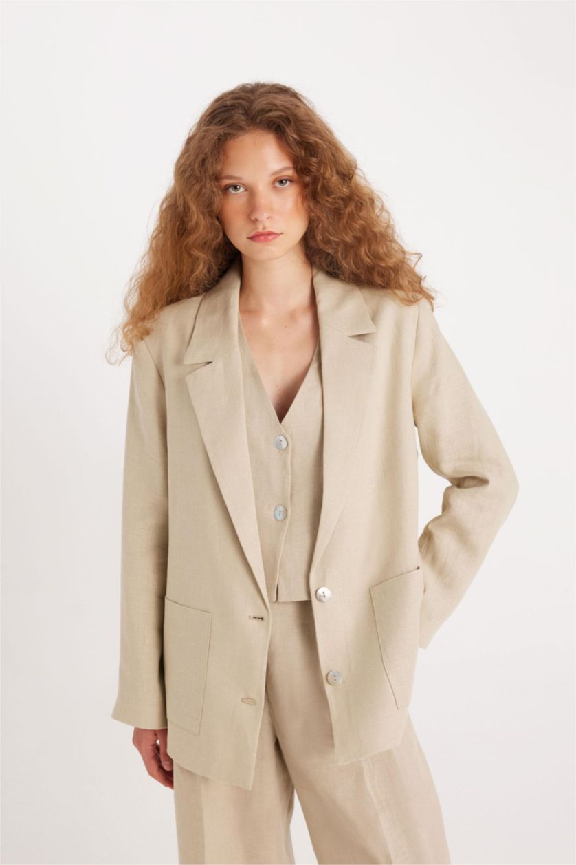 Woman Beige linen Blazer
