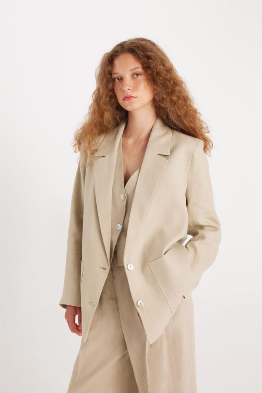 Woman Beige linen Blazer