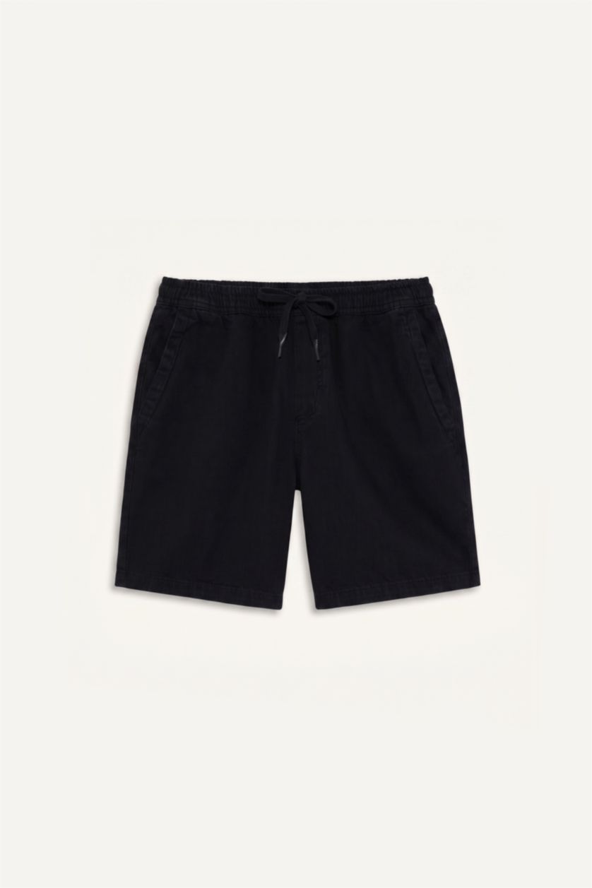 Erkek Antrasit %100 Pamuk Relaxed Fit Jean Bermuda Şort