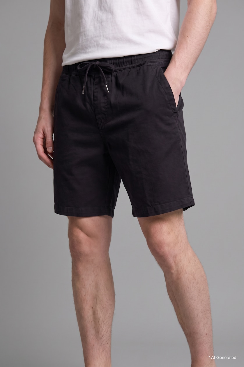 Erkek Antrasit %100 Pamuk Relaxed Fit Jean Bermuda Şort