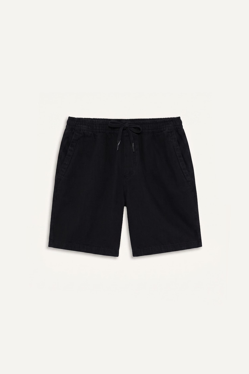 Erkek Antrasit %100 Pamuk Relaxed Fit Jean Bermuda Şort