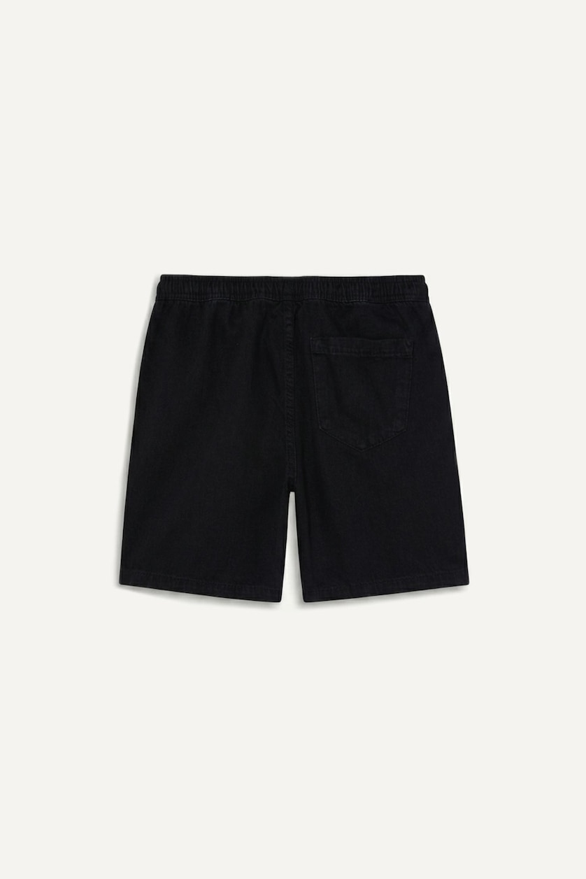 Erkek Antrasit %100 Pamuk Relaxed Fit Jean Bermuda Şort