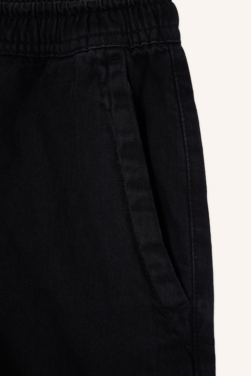 Erkek Antrasit %100 Pamuk Relaxed Fit Jean Bermuda Şort