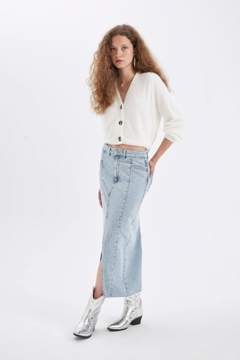 Әйелдерге Ашық Көк сән пішімі үлкен ұзындық Юбка