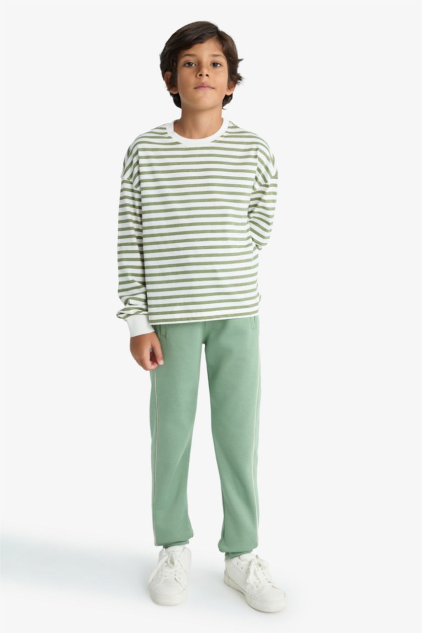 Erkek Çocuk - Genç Erkek Açık Yeşil Beli Lastikli Jogger Eşofman Altı Erkek Çocuk