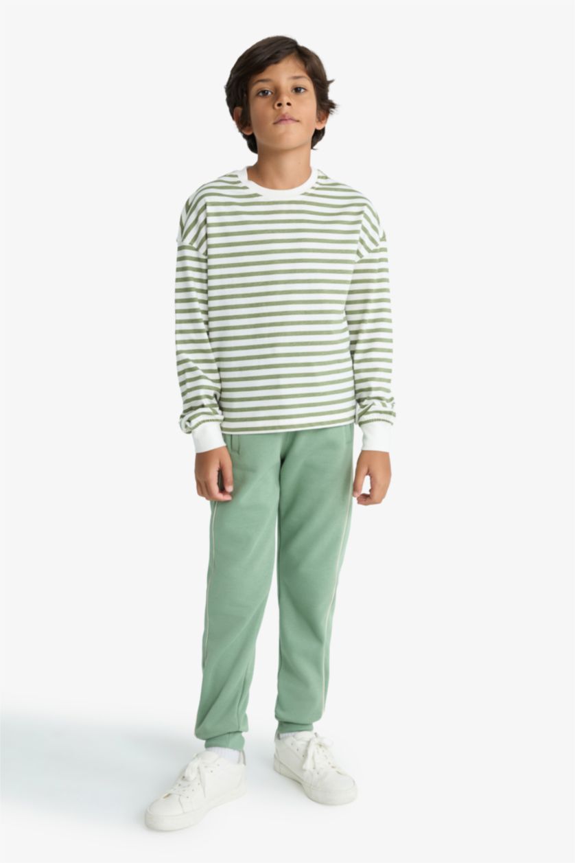 Erkek Çocuk - Genç Erkek Açık Yeşil Beli Lastikli Jogger Eşofman Altı Erkek Çocuk