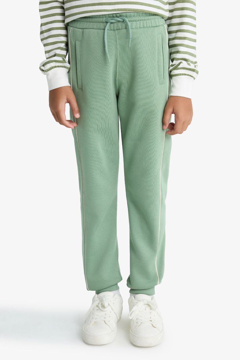 Erkek Çocuk - Genç Erkek Açık Yeşil Beli Lastikli Jogger Eşofman Altı Erkek Çocuk