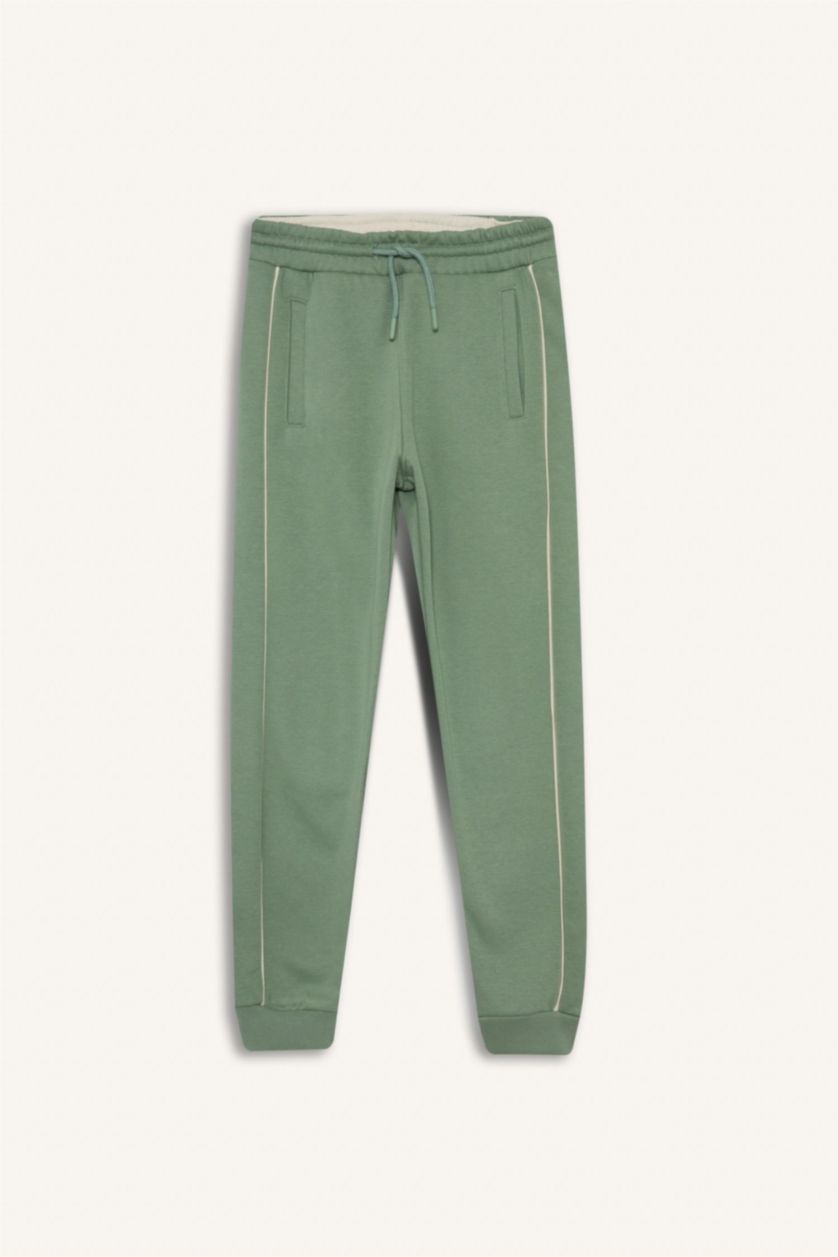 Erkek Çocuk - Genç Erkek Açık Yeşil Beli Lastikli Jogger Eşofman Altı Erkek Çocuk