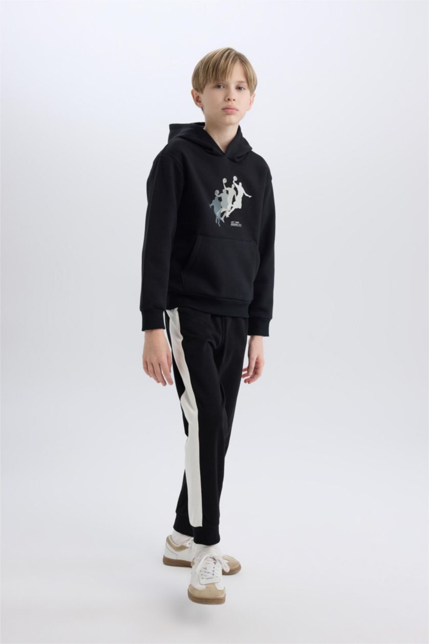 Erkek Çocuk - Genç Erkek Siyah Beli Lastikli Eşofman Altı Erkek Çocuk