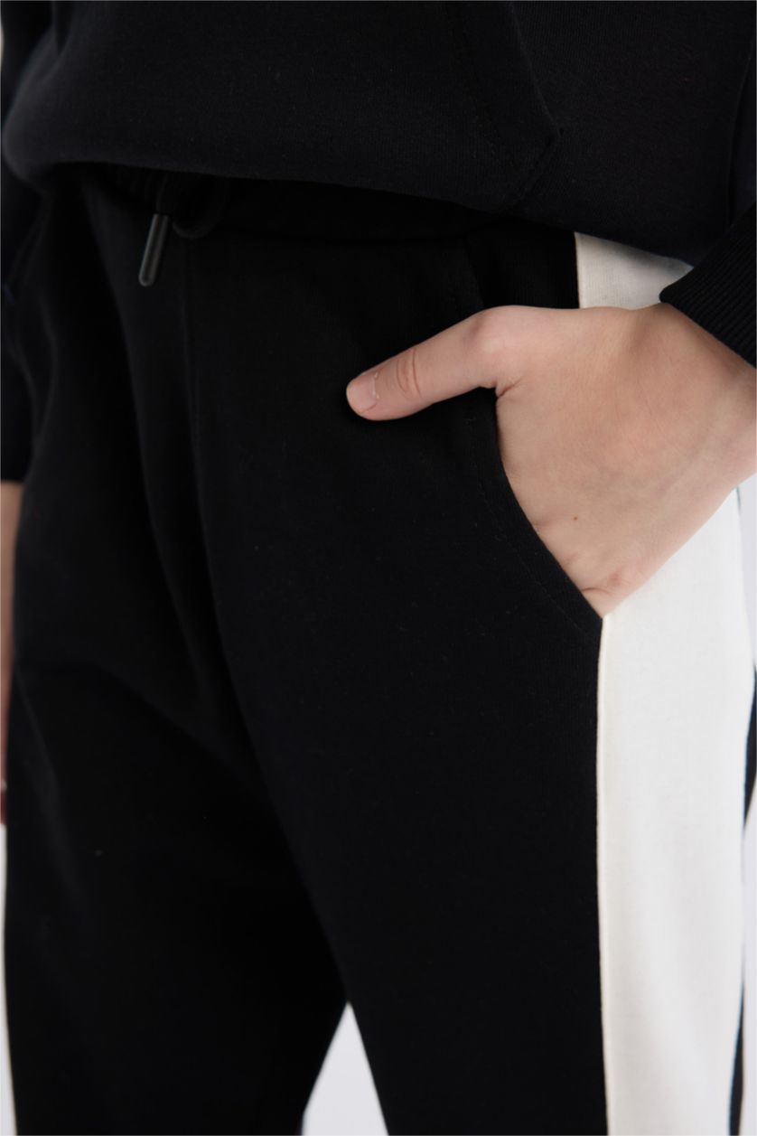 Erkek Çocuk - Genç Erkek Siyah Beli Lastikli Eşofman Altı Erkek Çocuk