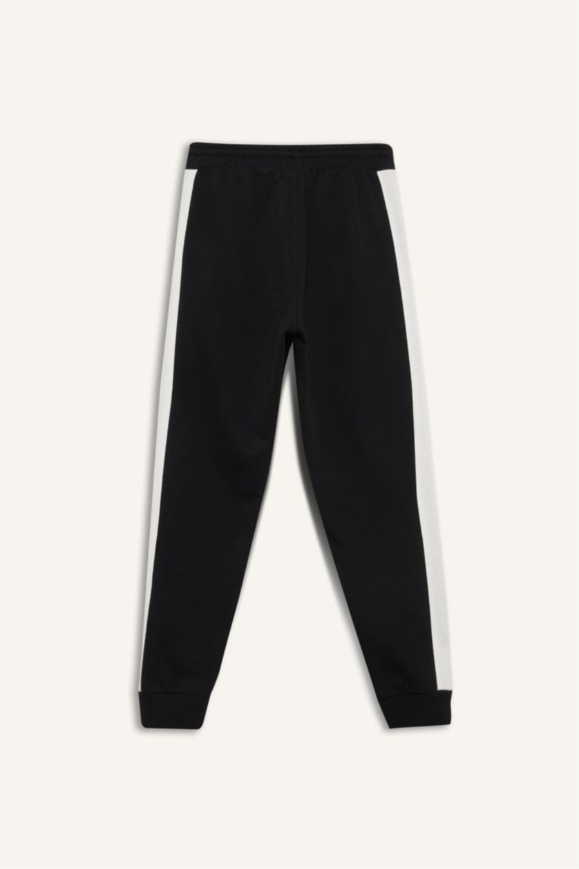 Erkek Çocuk - Genç Erkek Siyah Beli Lastikli Eşofman Altı Erkek Çocuk