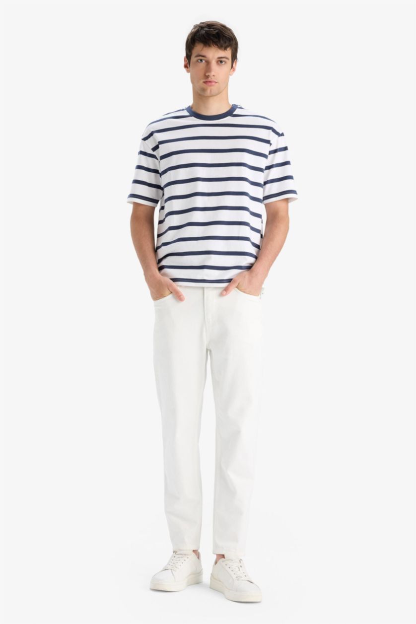 Man White 90's Slim Fit High Waist Narrow Leg Jeans