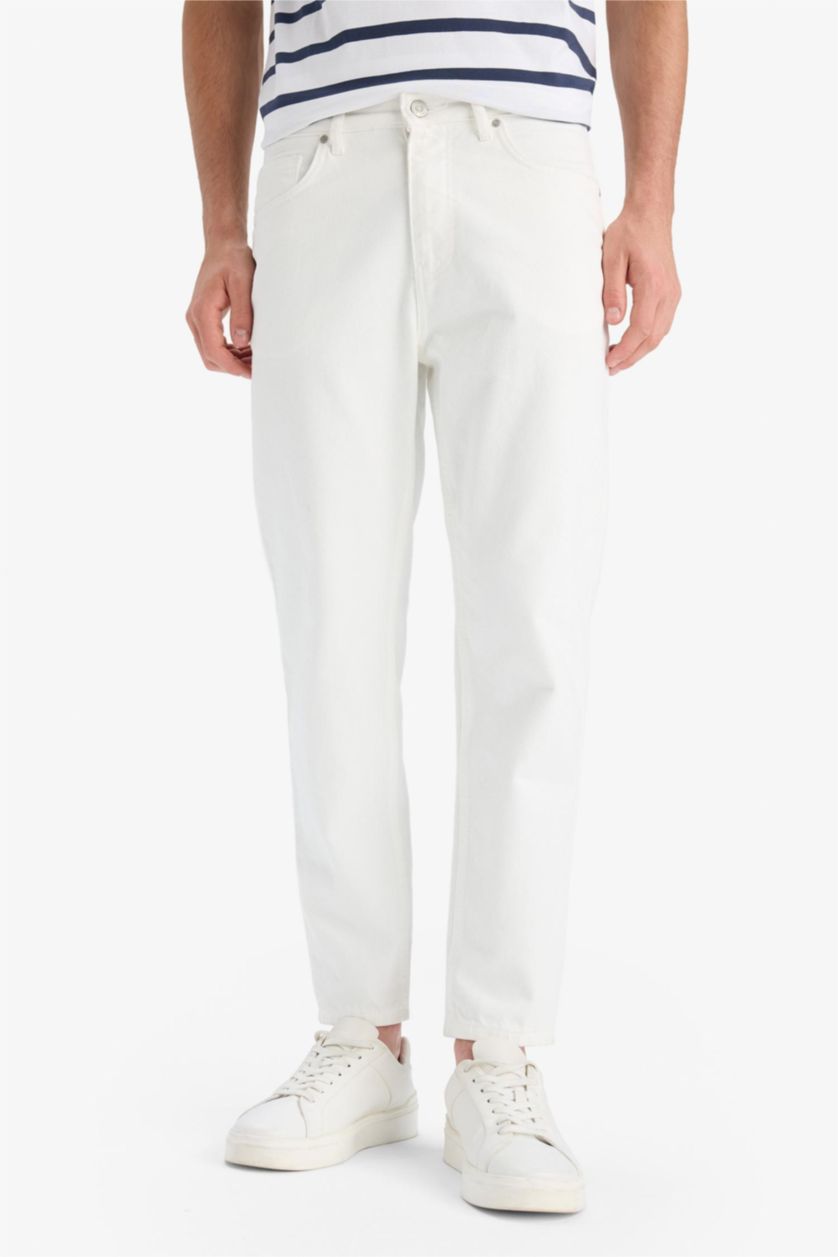 Man White 90's Slim Fit High Waist Narrow Leg Jeans