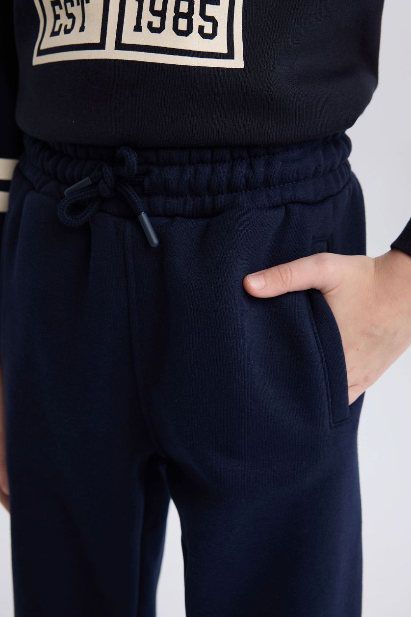 BOYS & TEENS NAVY Boy Regular Fit Elastic Waist Leg Printed Jogger Sweatpants