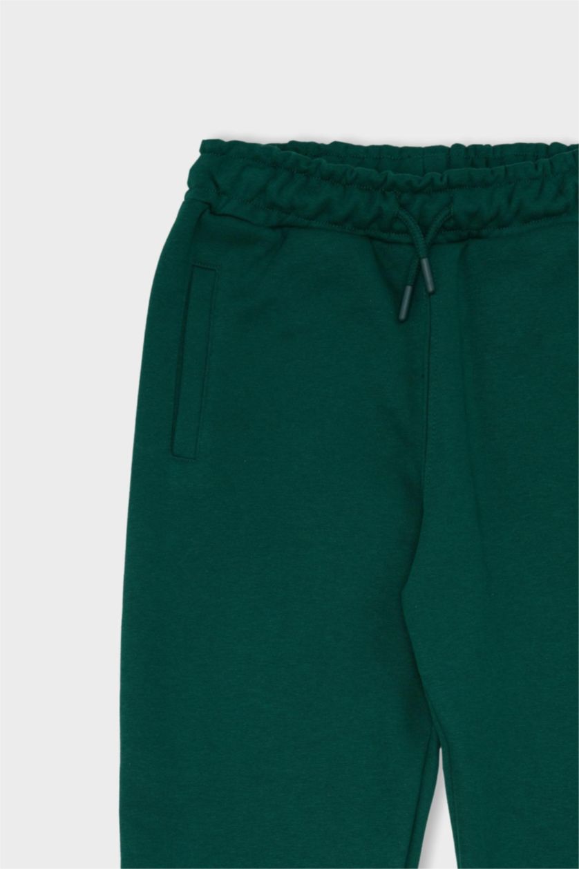 BOYS & TEENS Dark Green Boy Printed Elastic Waist Thick Jogger Sweatpants