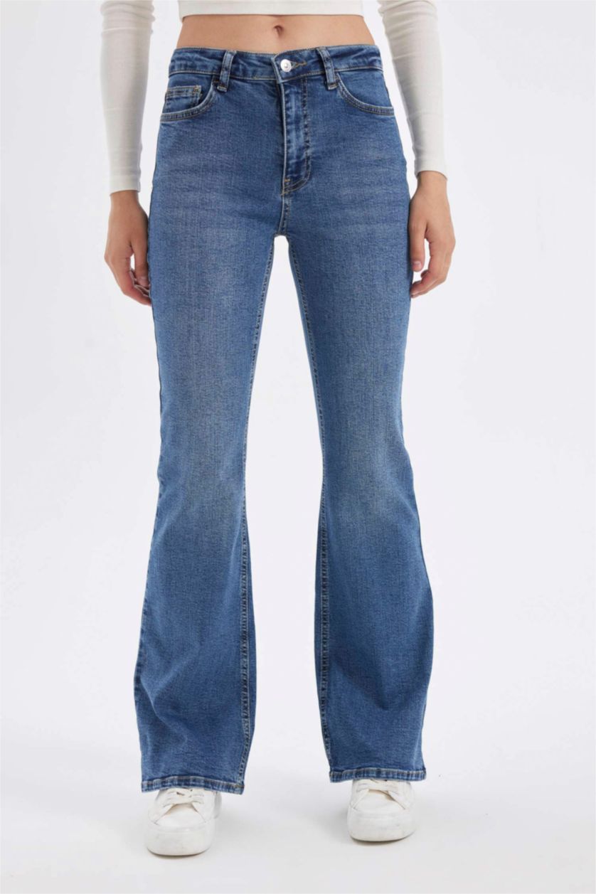 WOMAN Blue Mia Normal Waist Long Washed Jeans