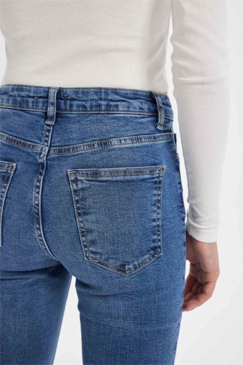 WOMAN Blue Mia Normal Waist Long Washed Jeans