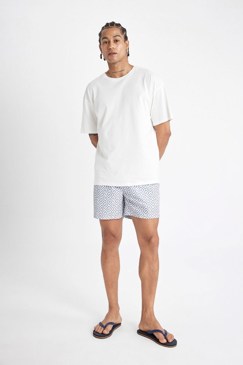 Мужчины Светло-серый Шорты с принтом