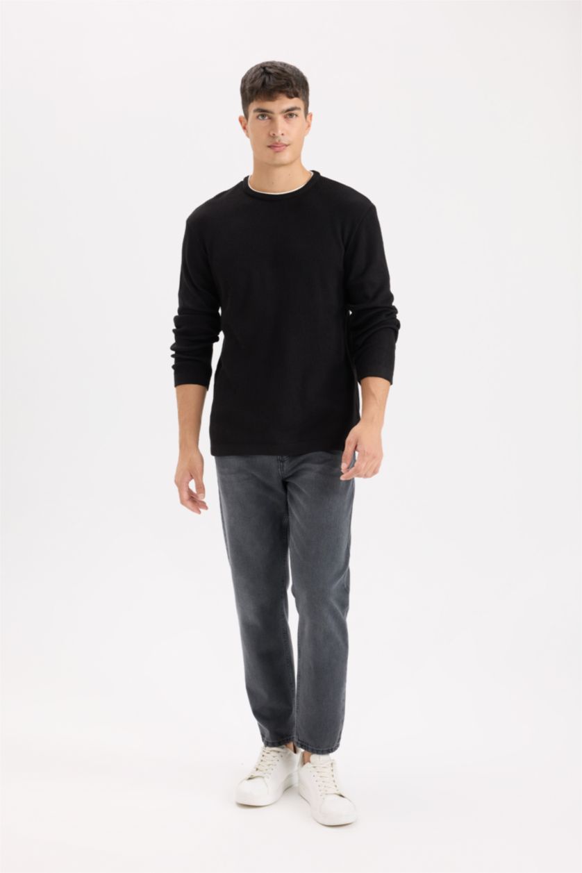 MAN Black Relax Fit Crew Neck Knitwear Pullover