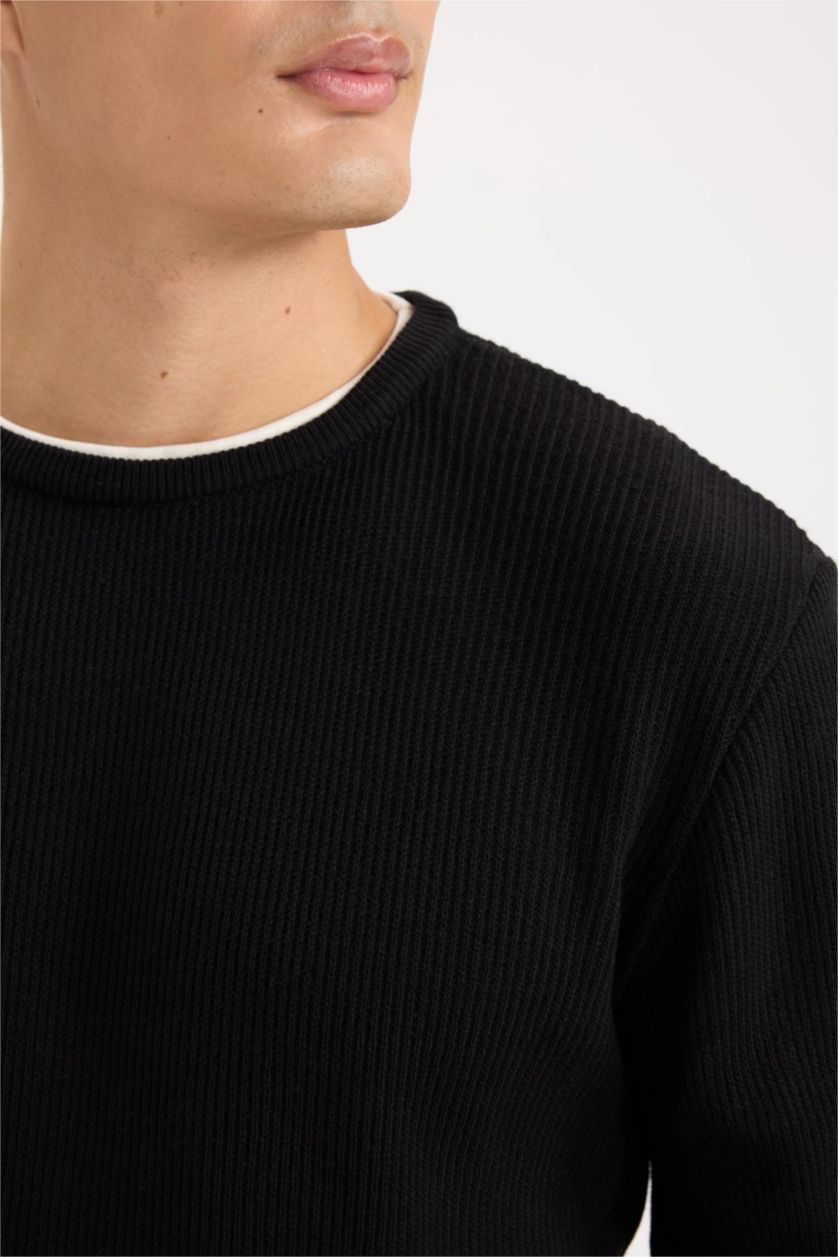 MAN Black Relax Fit Crew Neck Knitwear Pullover