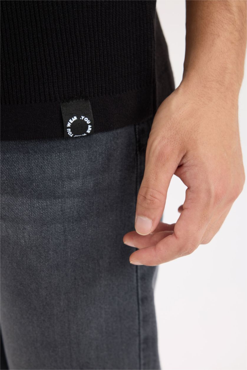 MAN Black Relax Fit Crew Neck Knitwear Pullover