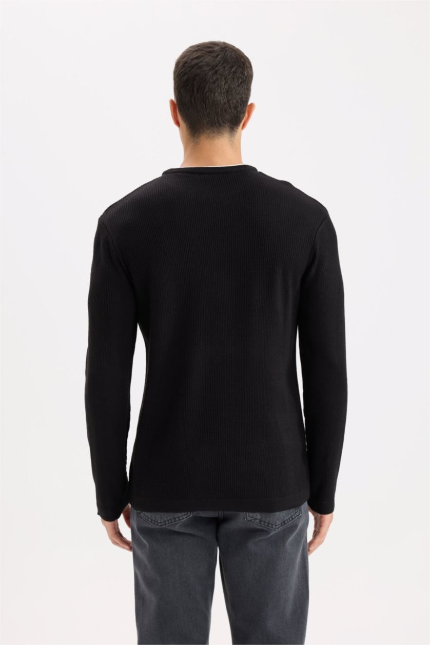 MAN Black Relax Fit Crew Neck Knitwear Pullover